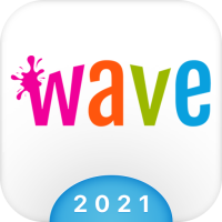 Wave Keyboard Background - Animations, Emojis, GIF